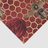 Rode Roos Bij Serie Design 29 Tissuepapier (Detail)