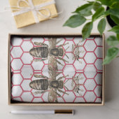 Rode Roos Bij Serie Design 34 Tissuepapier (Geschenk)
