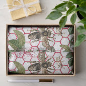 Rode Roos Bij Serie Design 41 Tissuepapier (Geschenk)