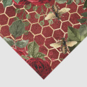 Rode Roos Bij Serie Design 45 Tissuepapier (Detail)