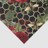 Rode Roos Bij Serie Design 46 Tissuepapier (Detail)