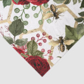Rode Roos Bij Serie Design 48 Tissuepapier (Detail)