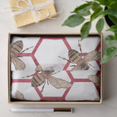 Rode Roos Bij Serie Design 50 Tissuepapier (Geschenk)