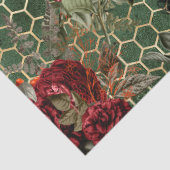 Rode Roos Bij Serie Design 58 Tissuepapier (Detail)