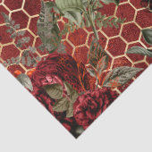 Rode Roos Bij Serie Design 59 Tissuepapier (Detail)