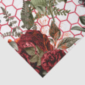 Rode Roos Bij Serie Design 61 Tissuepapier (Detail)