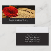 Rode roos, bijbel, professionele visitekaartje van (Voorkant / Achterkant)