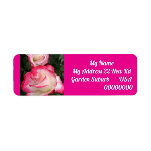 Rode Roos Bloem Bloemige Retouradres Labels (Voorkant)