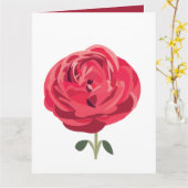 Rode Roos Bloem Bloemige Rode Roos Groet Kaart (Gele Bloem)