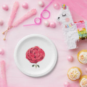 Rode Roos Bloem Bloemisterij Rode Roos Feest Papieren Bordje (Feest)