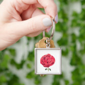 Rode Roos Bloem Bloemisterij Rode Roos Sleutelhanger (Hand)