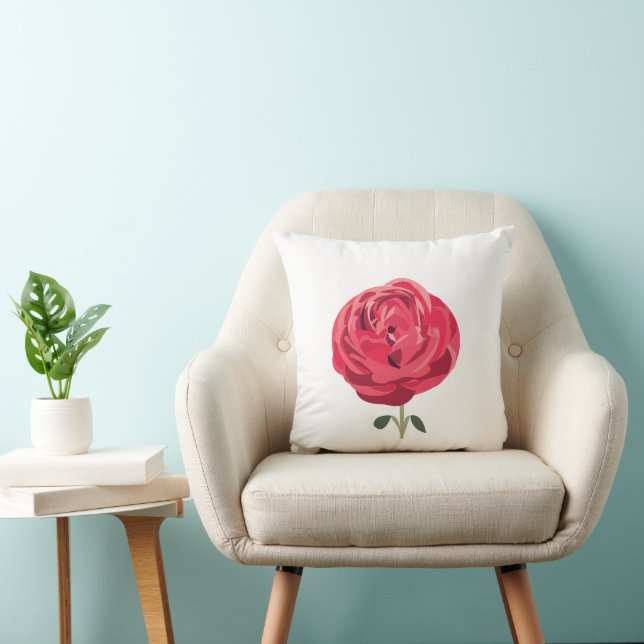 Rode Roos Bloem Bloemstuk Kussen (Stoel)