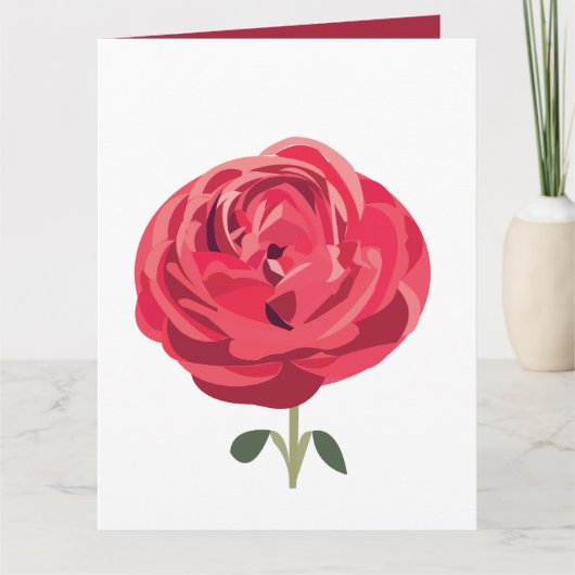 Rode Roos Bloem Bloemstuk Rode Roos Groet Kaart (Voorkant)