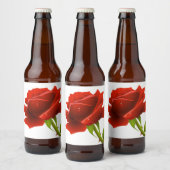 Rode Roos Bloem Bruiloft / Feest Bier Etiket (Flessen)