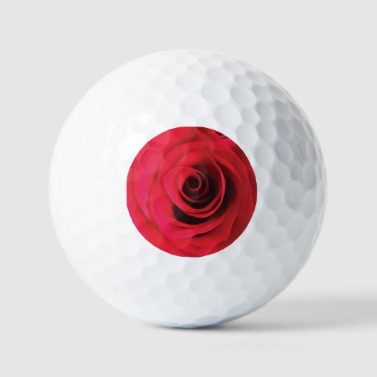 Rode roos bloem detail golfballen (Voorkant)