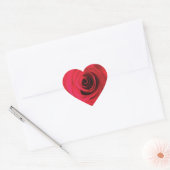 Rode roos bloem detail hart sticker (Envelop)