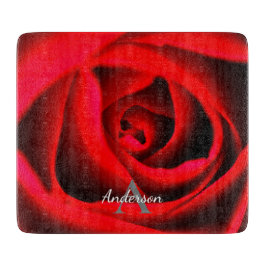 Rode roos bloem Glas hakplank Snijplank