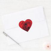 Rode roos bloem hart sticker (Envelop)
