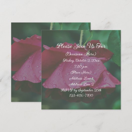 Rode Roos Bloem Kaart (Voorkant / Achterkant)