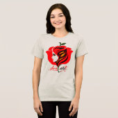 Rode roos Bloem kunst Tri-Blend Shirt (Voorkant volledig)