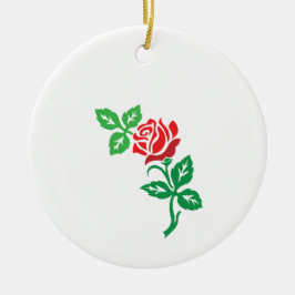 Rode Roos Bloem Ontwerp – Klassieke Bloemenschone Keramisch Ornament