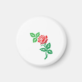 Rode Roos Bloem Ontwerp – Klassieke Bloemenschone Magneet