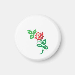 Rode Roos Bloem Ontwerp – Klassieke Bloemenschone Magneet