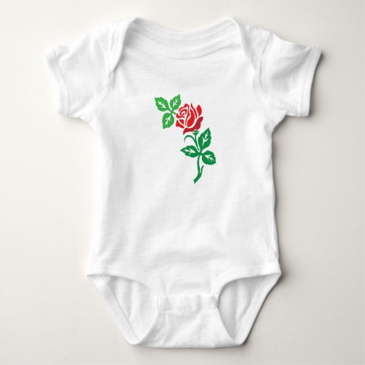 Rode Roos Bloem Ontwerp – Klassieke Bloemenschone Romper (Voorkant)
