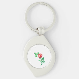 Rode Roos Bloem Ontwerp – Klassieke Bloemenschone Sleutelhanger