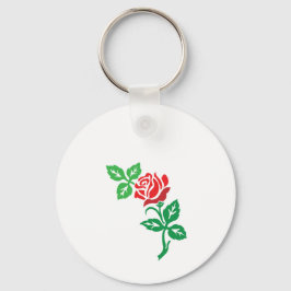 Rode Roos Bloem Ontwerp – Klassieke Bloemige Schoo Sleutelhanger