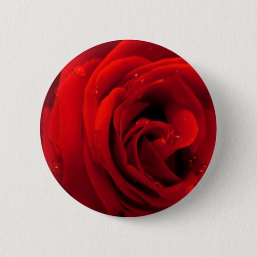 Rode roos bloem ronde button 5,7 cm (Voorkant)