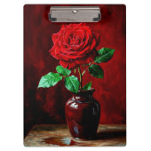 Rode Roos Bloem Schilderij  Klembord (Voorkant)