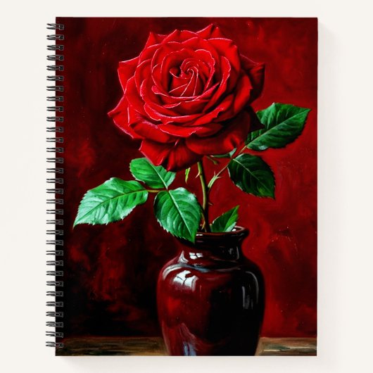 Rode Roos Bloem Schilderij  Notitieboek (Voorkant)