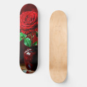 Rode Roos Bloem Schilderij  Persoonlijk Skateboard (Voorkant)