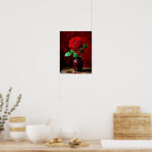 Rode Roos Bloem Schilderij  Poster (Keuken)