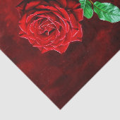 Rode Roos Bloem Schilderij Tissuepapier (Detail)