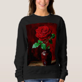 Rode Roos Bloem Schilderij  Trui (Voorkant)
