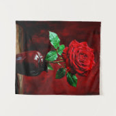 Rode Roos Bloem Schilderij  Wandkleed (Voorkant (horizontaal))