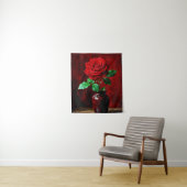 Rode Roos Bloem Schilderij  Wandkleed (In situ)