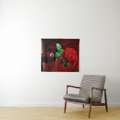Rode Roos Bloem Schilderij  Wandkleed (In Situ (horizontaal))