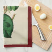 Rode Roos Bloem Vintage Kunst Monogram Theedoek (Quarter Fold)