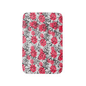 Rode Roos Bloemen Illustratie Patroon Ontwerp Badmat (Voorkant Verticaal)