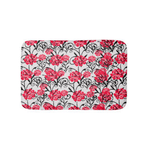 Rode Roos Bloemen Illustratie Patroon Ontwerp Badmat
