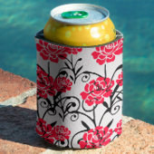 Rode Roos Bloemen Illustratie Patroon Ontwerp Blikjeskoeler