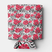 Rode Roos Bloemen Illustratie Patroon Ontwerp Blikjeskoeler (Achterkant)