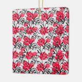 Rode Roos Bloemen Illustratie Patroon Ontwerp Keramisch Ornament (Links)