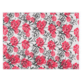 Rode Roos Bloemen Illustratie Patroon Ontwerp Tafelkleed (Voorkant (Horizontaal))