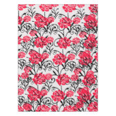 Rode Roos Bloemen Illustratie Patroon Ontwerp Tafelkleed (Voorkant)