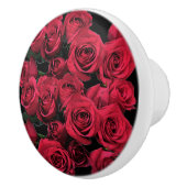 Rode roos bloemen keramische knop (Rechts)