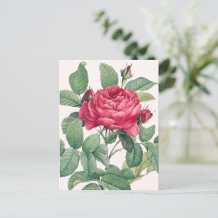 Rode roos bloemen met groene bladeren DANK JE WEL Briefkaart